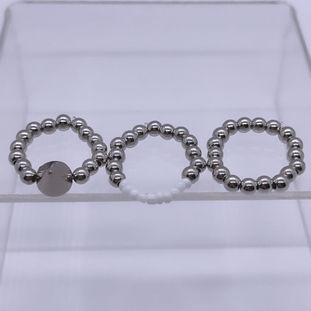 NWT Wool + Pepper Co. Silver Ring Stack (3 Rings) - Picture 4 of 5